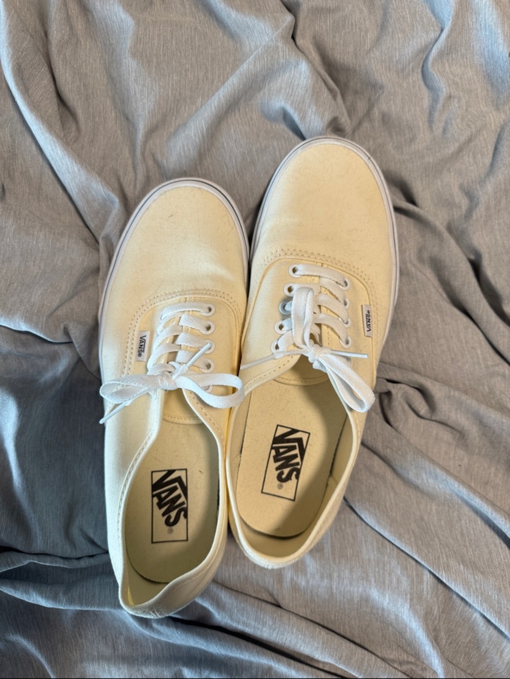 Vans Men’s Authentic Canvas Sneakers in Cream